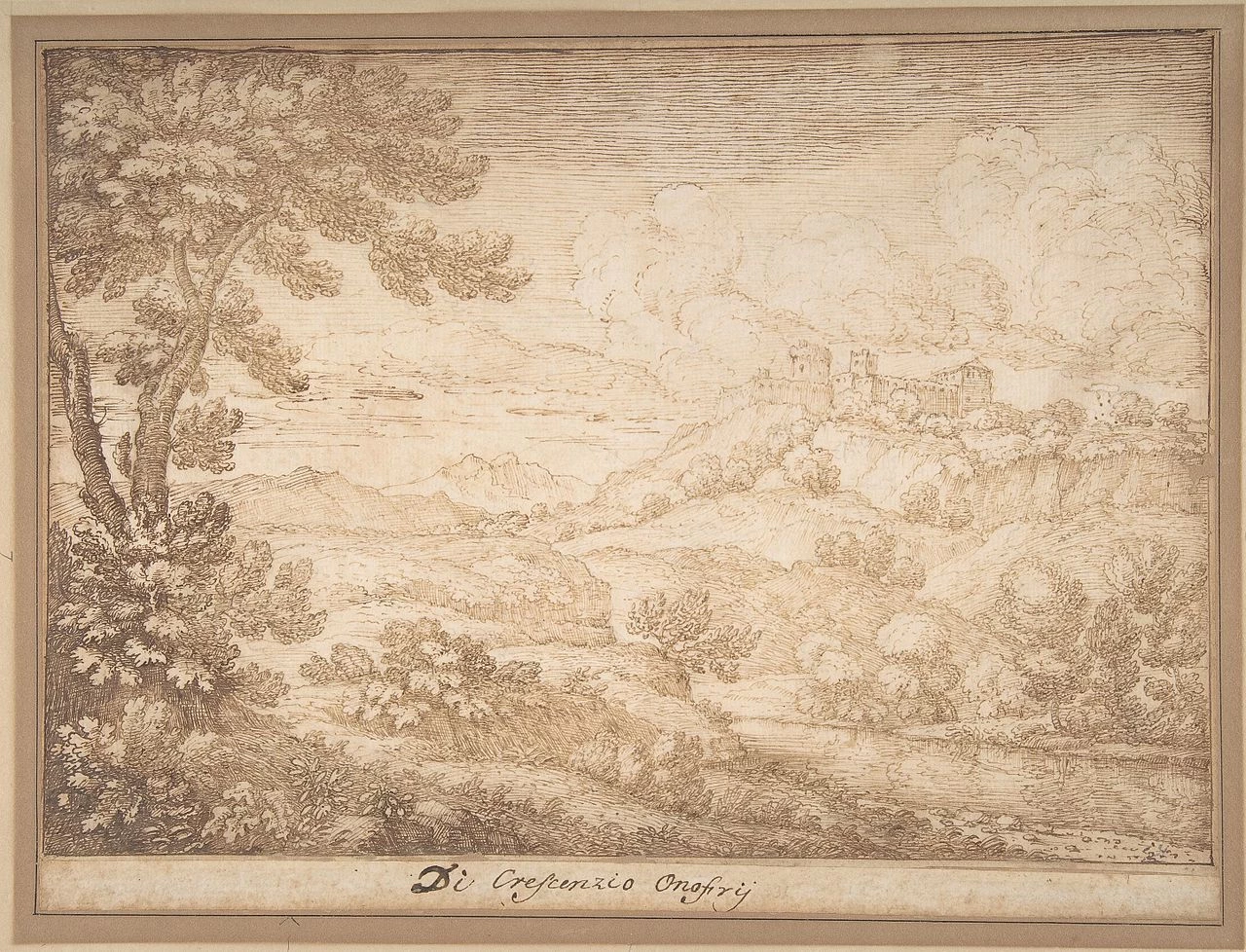 Paesaggio con un castello su una collina - Metropolitan Museum of Art, New York